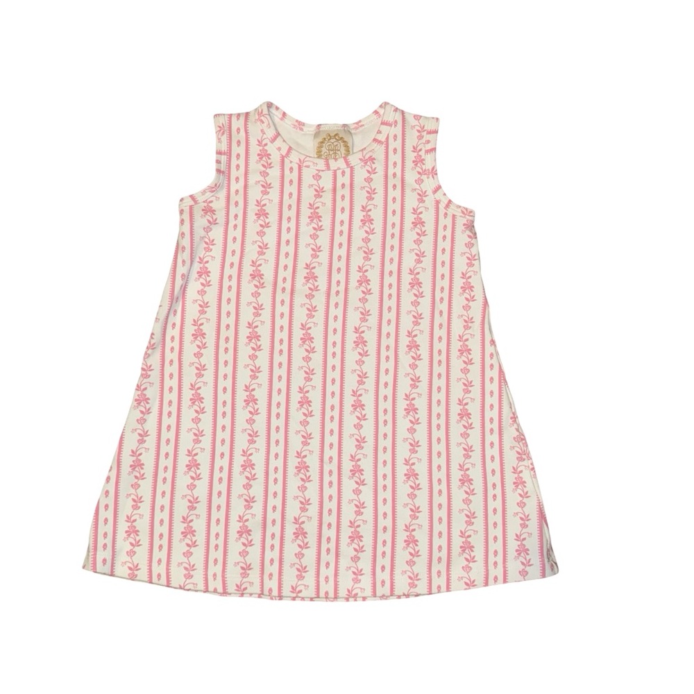 The Beaufort Bonnet Company Pink and White Flower 100% Cotton Dress Size 5T